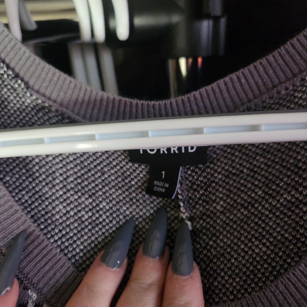 TORRID Gray Plaid Long Sleeve Dress - Picture 2 of 4
